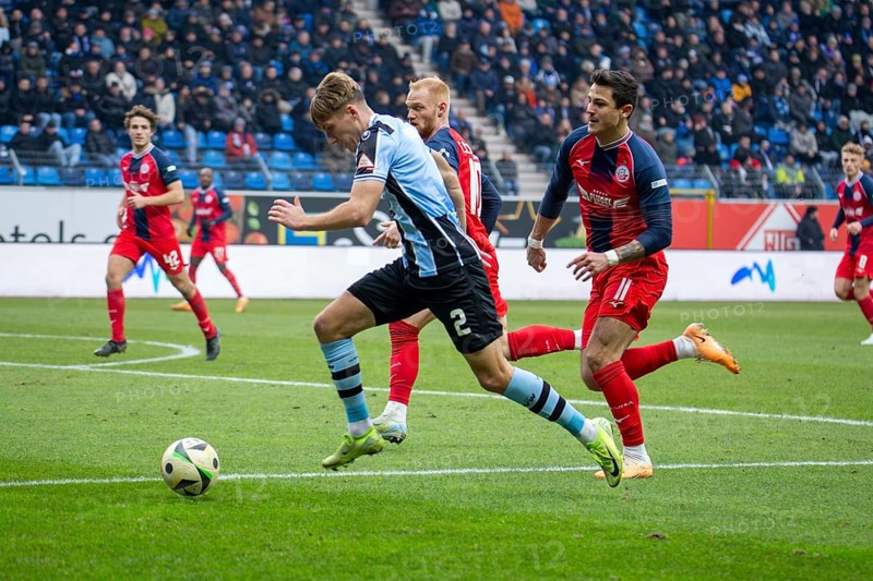 Football 3rd division, season 2024/25, matchday 24: Waldhof Mannheim vs Hansa Rostock***Dynamic start by Sascha Voelcke (2, Mannheim)