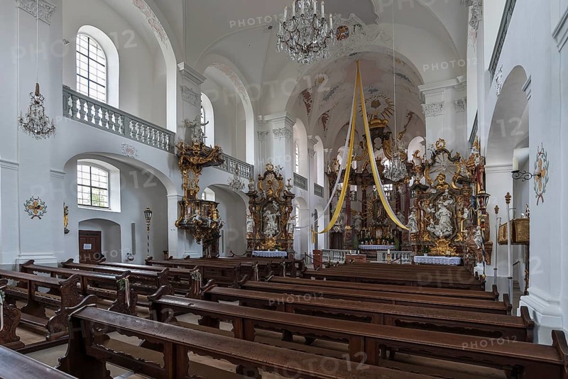 Interior of the pilgrimage church Maria Limbach, built 1751-1755, Limbach, Lower Franconia, Bavaria, Germany, Europe