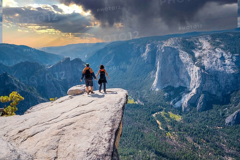Finished the Taft point trekking in Yosemite National Park in sunset. United States