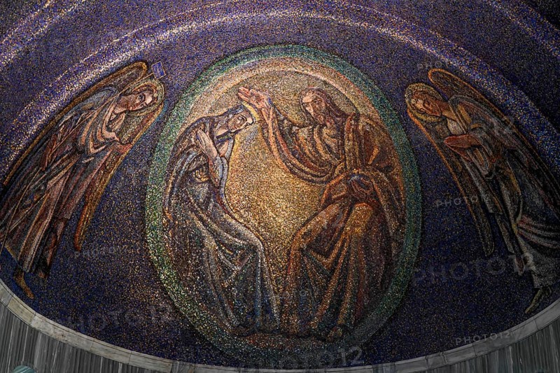 Ceiling mosaic over the main altar in the Cathedral of San Giusto, Trieste, Friuli Venezia Giulia Region, Italy, Europe