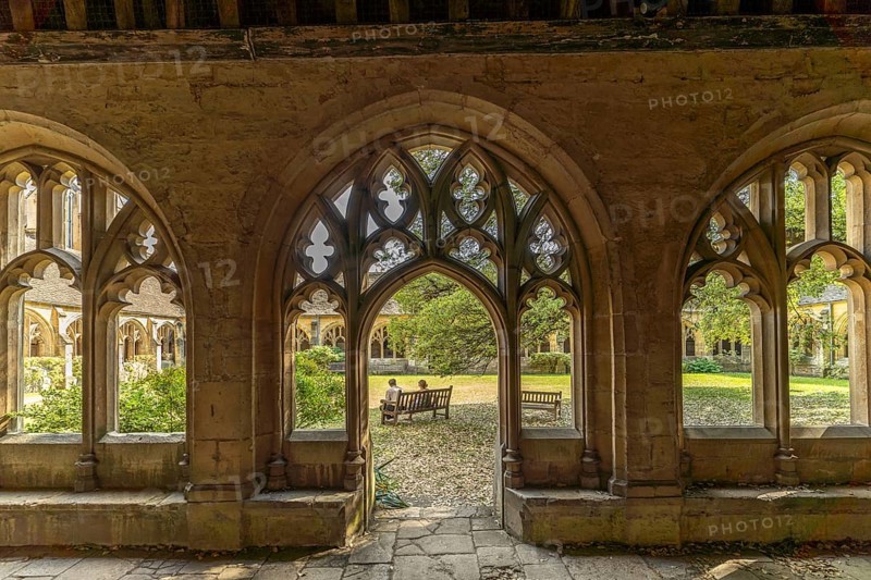 The cloisters of New College, University of Oxford, Oxfordshire, England, Great Britain