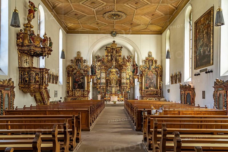 Interior of the pilgrimage church Maria in der Tanne, Triberg in the Black Forest, Black Forest, Baden-Württemberg, Germany, Europe