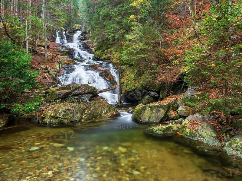 Riesloch nature reserve, Riesloch Falls, Riesloch Falls, Riesbach waterfall, also known as Rissloch, Bodenmais, Bavarian Forest, Lower Bavaria, Bavaria, Germany, Europe