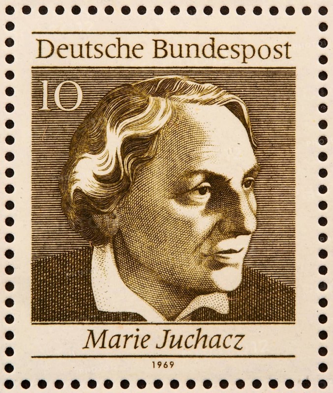 Marie Juchacz (1879-1956) a German social reformer and politician. Portrait on a German stamp
