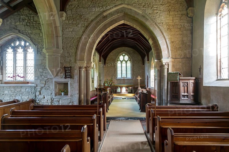Interior village parish church of the Holy Cross, Wilcot, Pewsey, Wiltshire, England, UK