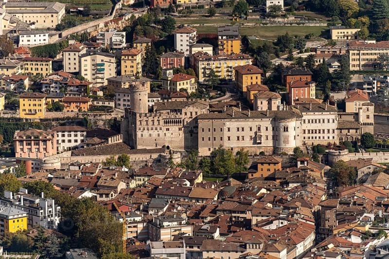 The Castello del Buonconsiglio castle and the historic centre of Trento, Trentino, Italy, Europe