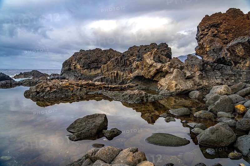 Lava rocks at Charco Azul, El Hierro, Canary Islands, Spain, Europe