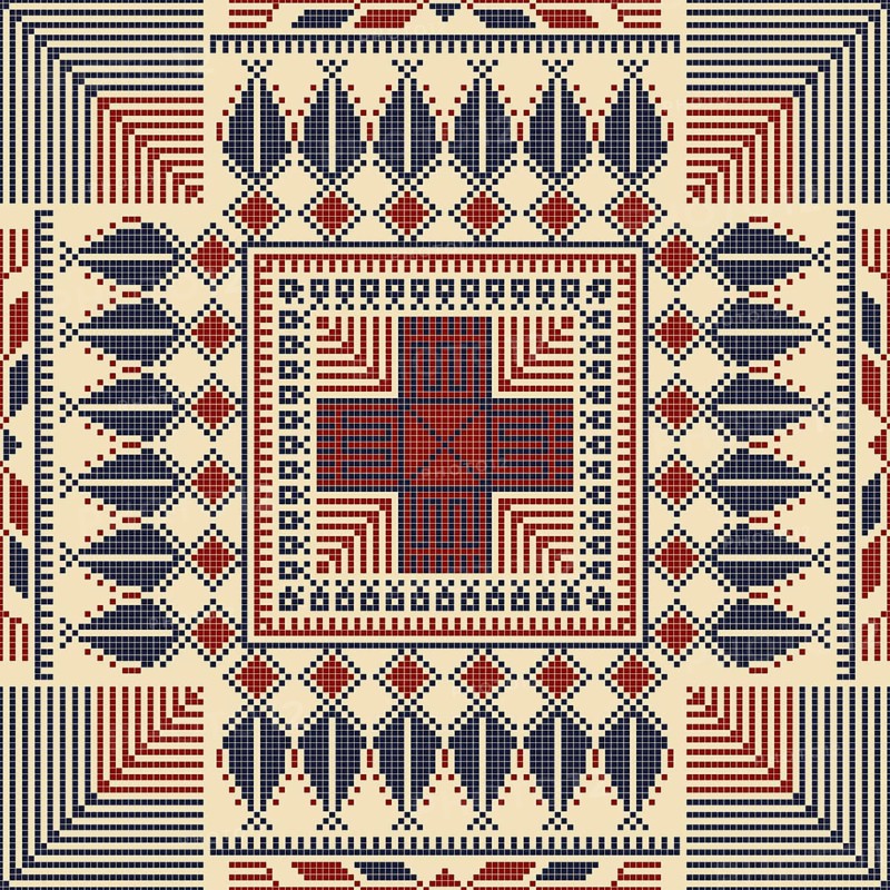 Embroidery Tatreez pattern, Palestinian fashion vector ornament