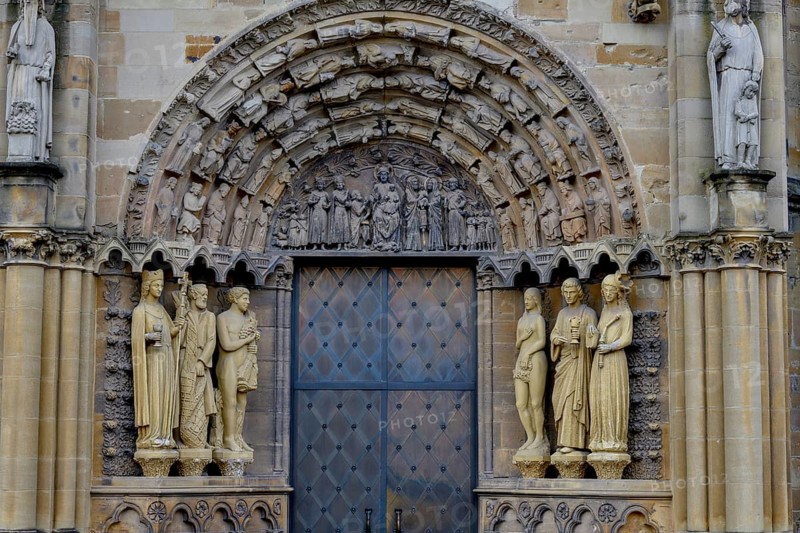 Portal of the Church of Our Dear Lady, French Gothic, detail, Trier, Rhineland-Palatinate, Germany, Europe