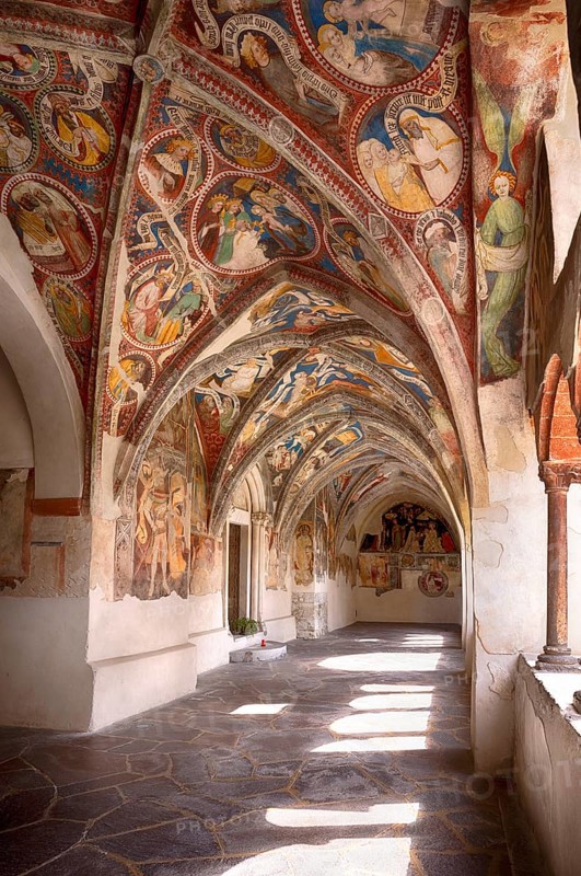 Frescoes in the cloister, Cathedral of the Assumption of Mary and St. Cassian, Bressanone Cathedral, Bressanone, South Tyrol, Trentino, Italy, Europe