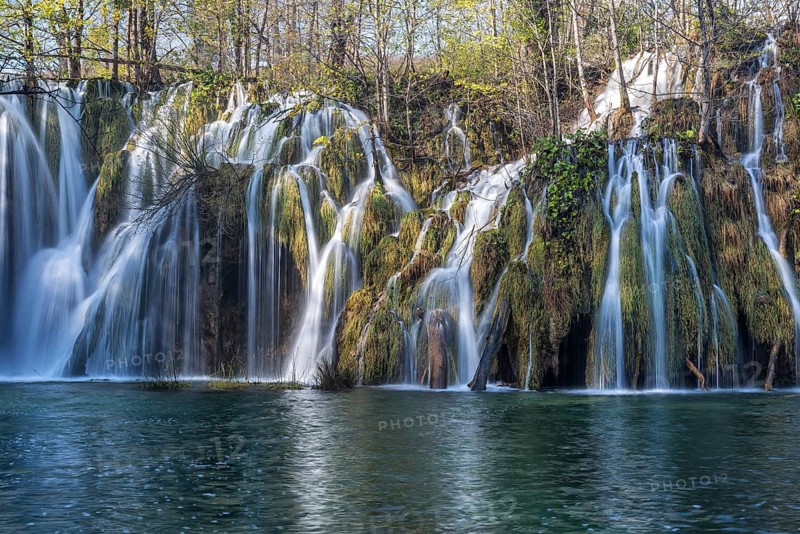 Waterfall, Autumn, Plitvice Lakes National Park, Plitvice, Croatia, Europe