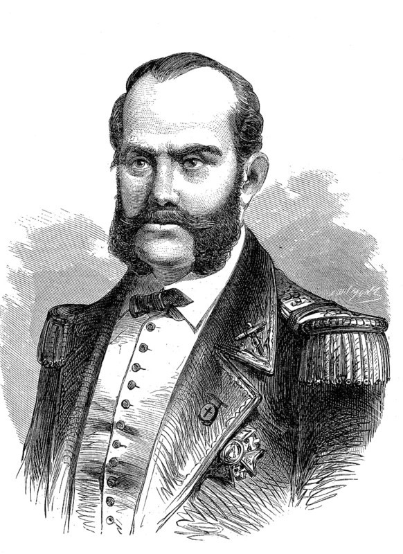 Juan Bautista Topete y Carballo (24 May 1821 - 31 October 1885 in Madrid) was a Spanish admiral and politician, Historic, digitally restored reproduction of a 19th century original, exact original date not known
