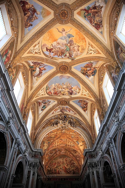 Ceiling of the church in the Certosa di San Martino on Vomero above Naples, Campania, Italy, Europe