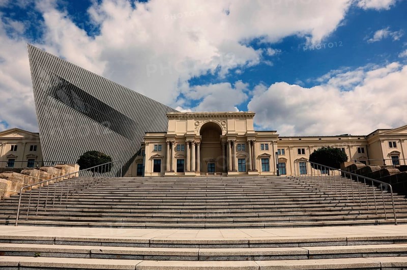 Military History Museum of the German Armed Forces, main arsenal building with wedge, architect Daniel Libeskind, Dresden, Saxony, Germany, Europe