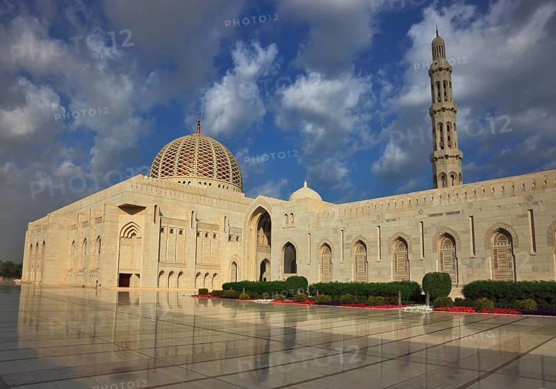 The Great Sultan Qabus Mosque in Muscat is the main mosque in Oman. It is considered one of the most important buildings in the country and one of the largest mosques in the world, Oman, Asia