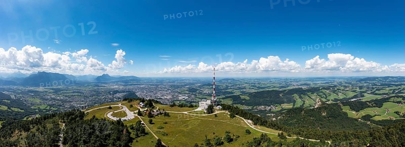 Drone image, Gaisberg transmitter on the Gaisberspitze, Gaisberg, Salzburg, Austria, Europe