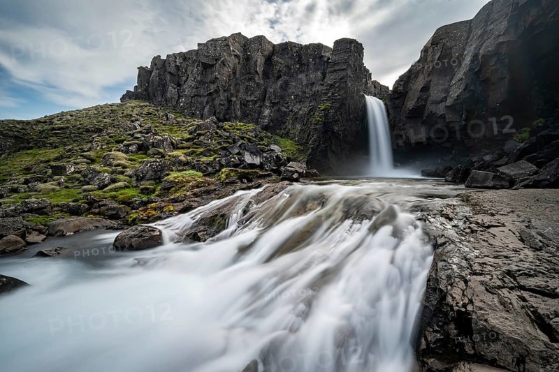 Folaldafoss Waterfall, Öxi Pass, Berufjarðará River, Austurland, Iceland, Europe