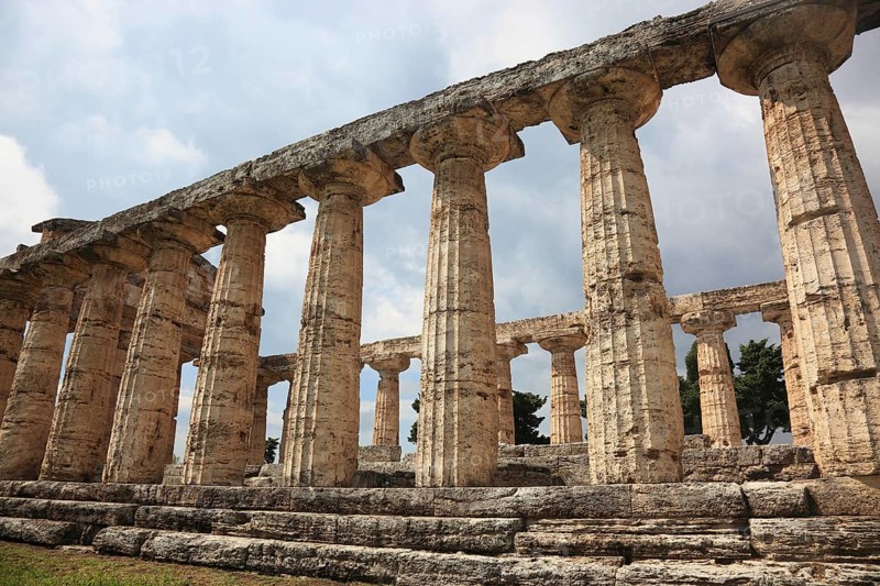 The Athenaion, Temple of Ceres or Temple of Athena in Paestum, Campania, Italy, Europe