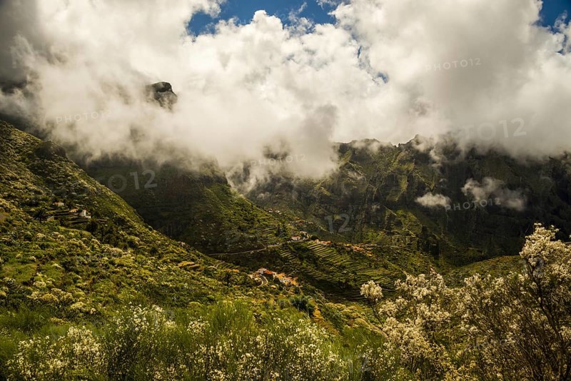 Panorama from the Mirador de Hilda viewpoint, Masca Valley, Teno Mountains, Tenerife, Canary Islands, Spain, Europe