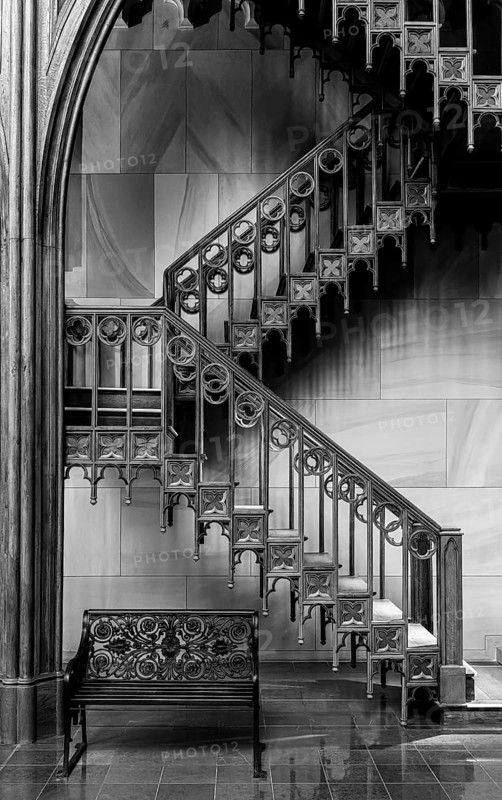 Black and white photograph, interior, Friedrichswerder Church, Berlin, Germany, Europe