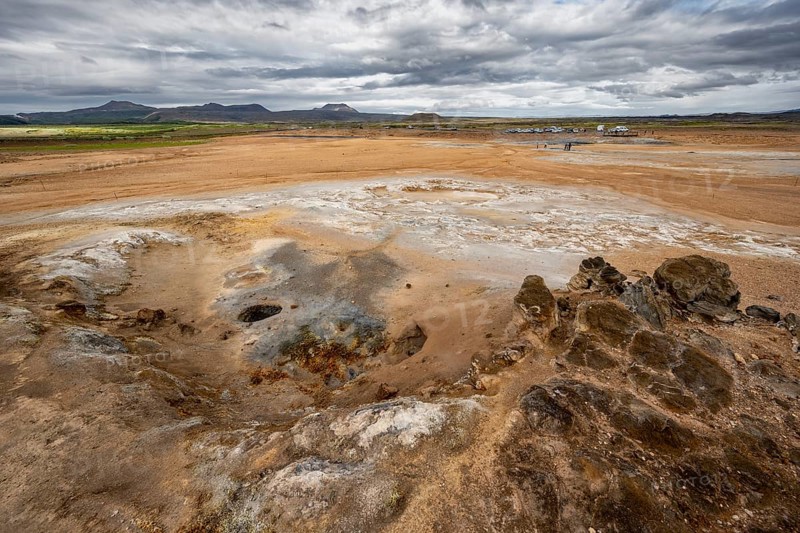 Hot springs, geothermal area Hverarönd, also Hverir or Namaskard, Northern Iceland, Iceland, Europe