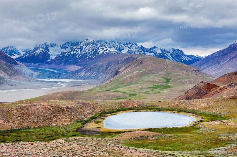 Small lake in Himalayas. Spiti valley, Himachal Pradesh, India, Asia