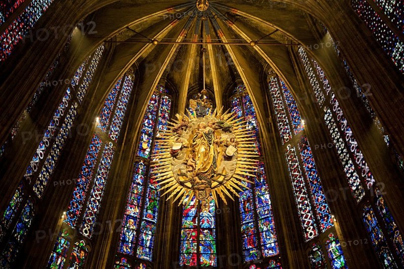 Radiant Madonna in the choir hall, Aachen Cathedral, UNESCO World Heritage Site, Aachen, North Rhine-Westphalia, Germany, Europe