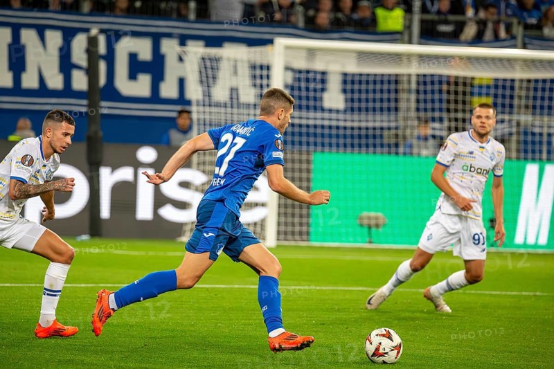 Football UEFA Europa League, 2024/25 season, matchday 2: TSG Hoffenheim v Dynamo Kiev. Picture: Dynamic advance by Andrej Kramaric (27, Hoffenheim)