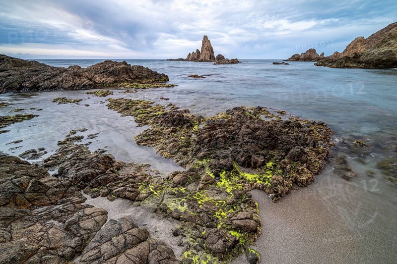 Rocky coast, Cabo de Gata-Nijar Natural Park, Almeria, Andalusia, Spain, Europe