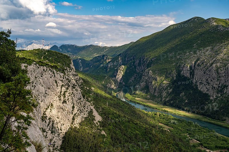 View of the Cetina Gorge with the River Cetina near Omis, Croatia, Europe
