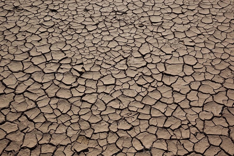 Dried clay surface, Oman, Asia