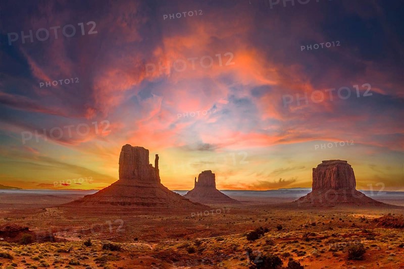 Monument Valley National Park at the Visitor Center at Orange Sunrise, Utah. United States