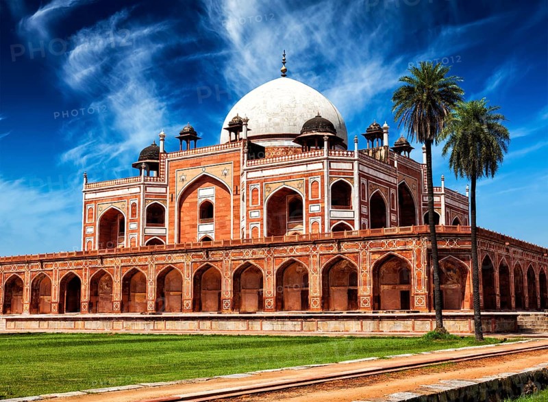 Famous indian landmark and tourist attraction, Humayun's Tomb. Delhi, India, Asia