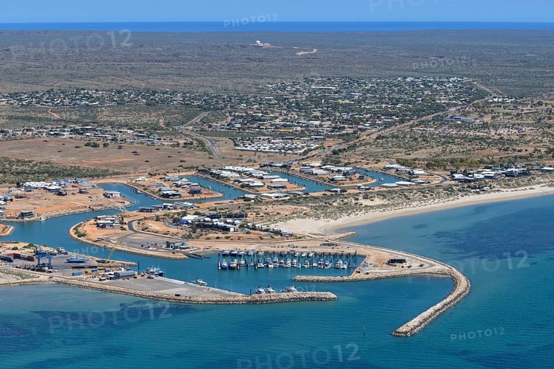 View of Exmouth, Ningaloo Reef, aerial view, State of Western Australia, Australia, Oceania
