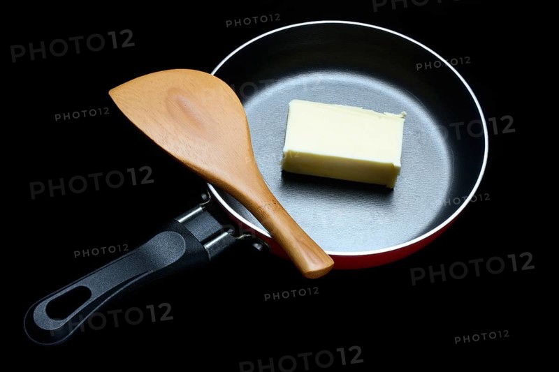A knob of butter in a pan