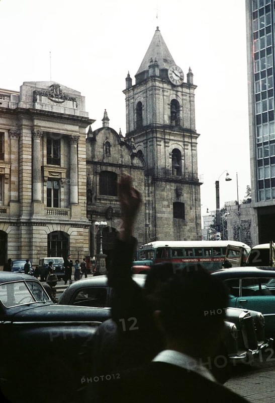Spanish colonial building, San Francisco church, city centre of Bogota, Colombia, South America 1961, South America