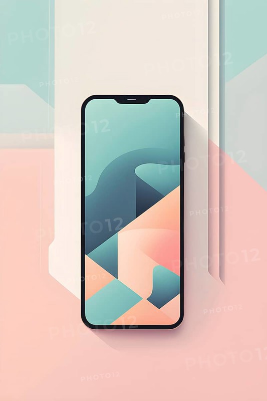 Abstract illustration wallpaper symbolizing the essence of mobile working, AI generated