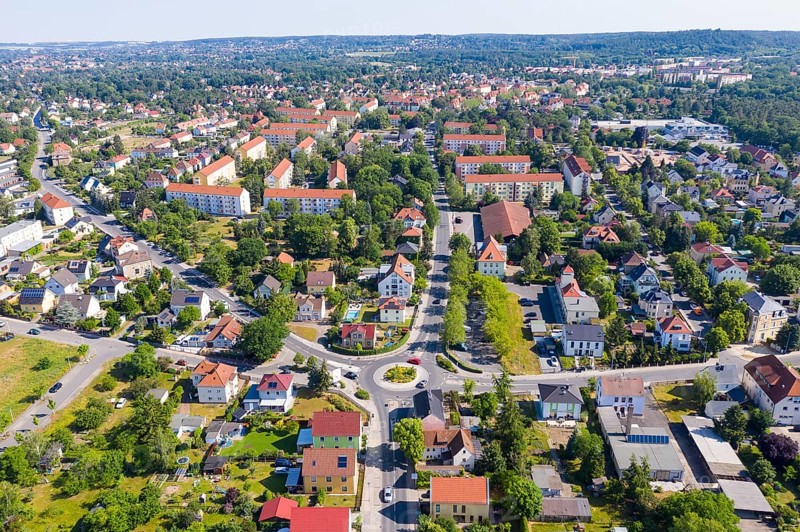 Aerial view of Coswig, Saxony, Germany, Europe