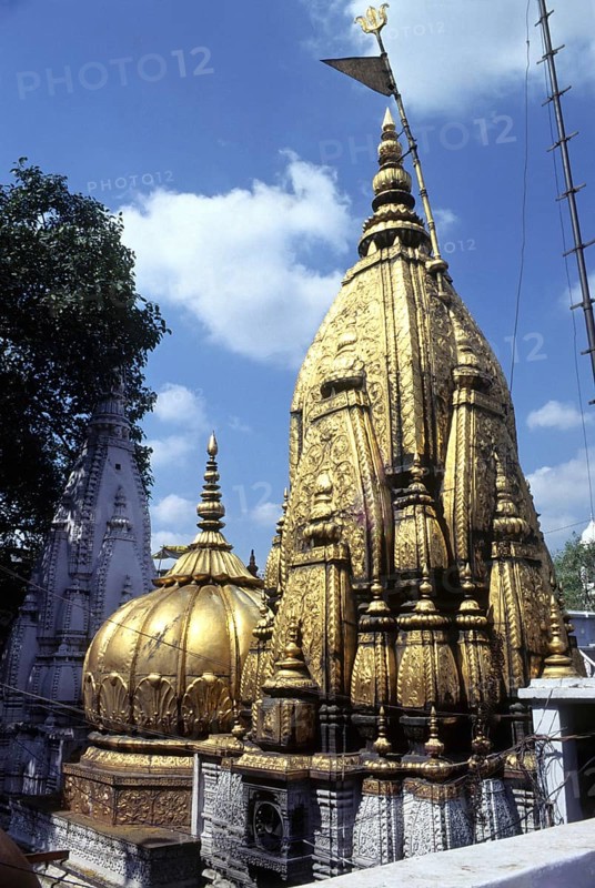 Kasi Vishwanath temple golden tower at Varanasi Uttar Pradesh INDIA