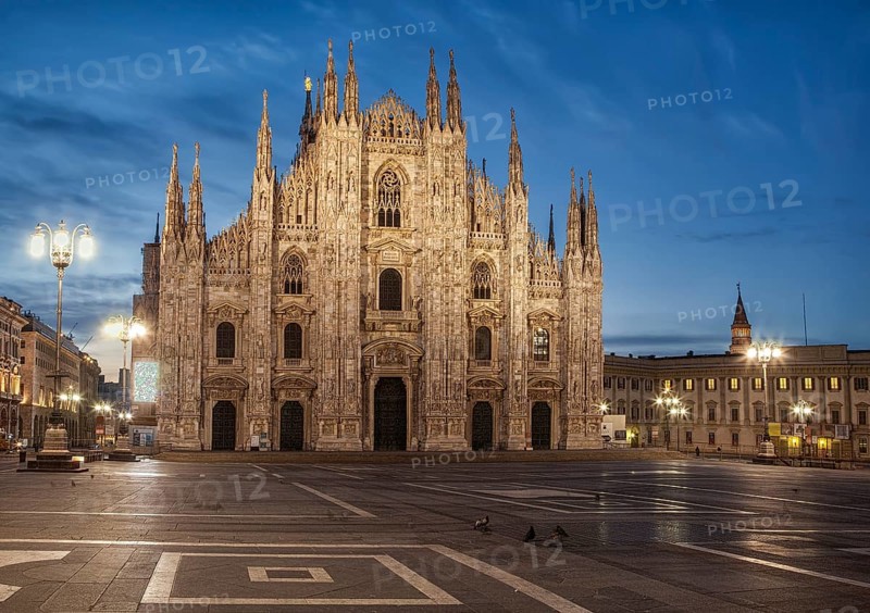 Milan cathedral on sunrise