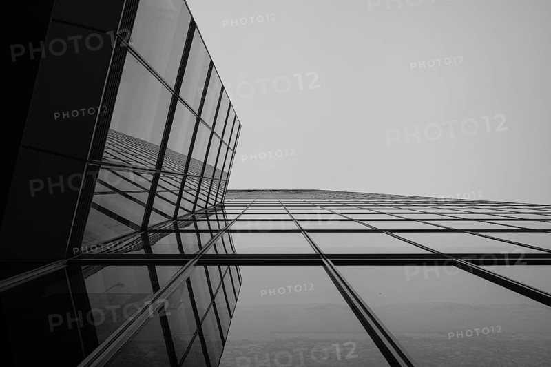 High-rise building in Mediapark Cologne, black and white, Cologne, Germany, Europe