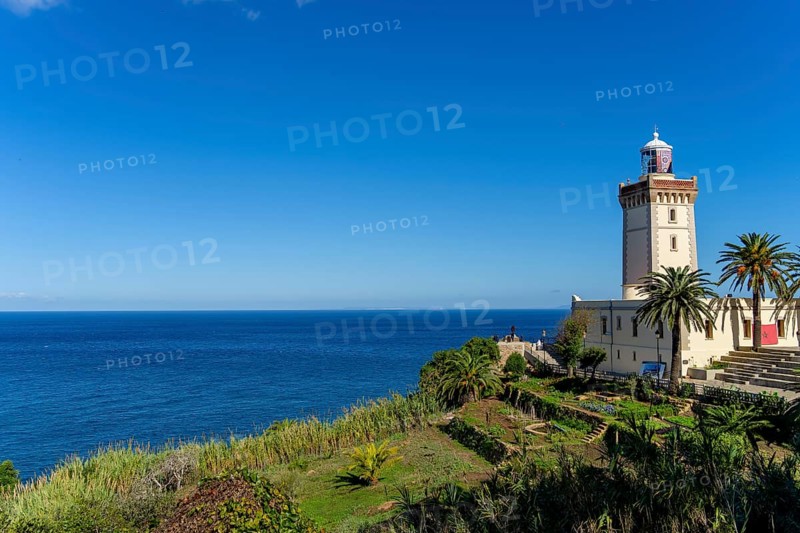 Beautiful Lighthouse of Cap Spartel close to Tanger city and Gibraltar, Morocco in Africa