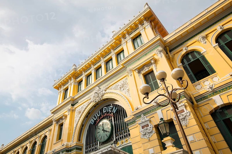 Ho Chi Minh City, Vietnam, Sep 27, 2018: The iconic Central Post Office in District 1 of Saigon. It is a famous tourist attraction in Vietnam, Asia