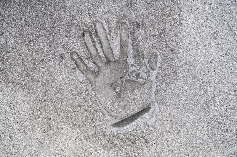 01/05/2023, Berlin, Germany, Europe, A handprint left on the tarmac with superglue a few days after a climate demonstrator of the so-called Last Generation glued himself to the tarmac at Ernst-Reuter-Platz in Berlin-Charlottenburg and was removed by the police, causing severe traffic obstructions. The activists' main demands are an affordable 9-euro ticket for everyone and a general speed limit of 100 km/h on German motorways. The group is also calling on the German government to take more drastic measures to reduce greenhouse gas emissions and to phase out the use of all fossil fuels by 2030, as well as a social council, Europe