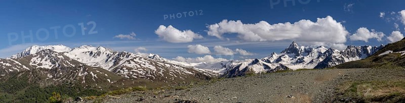 Pic de Rochebrune, mountain peak, Italian-French Alps, Sestriere, Piedmont, Italy, Europe