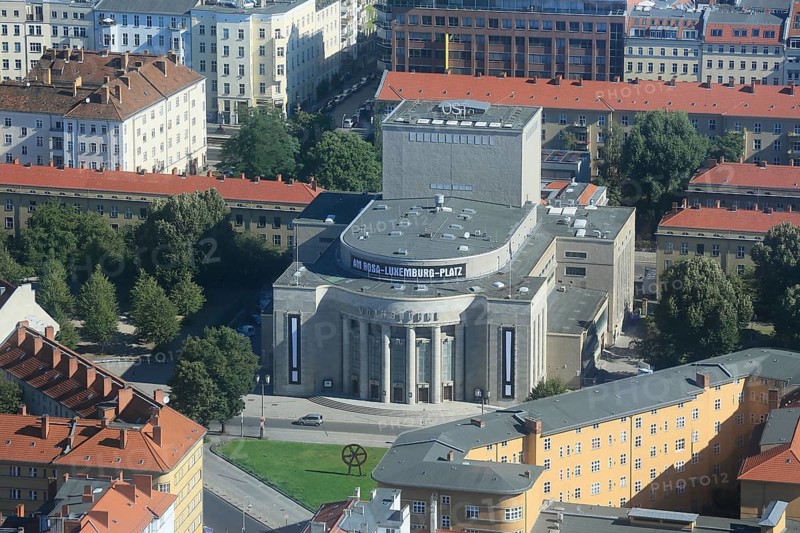 Volksbühne, Rosa-Luxemburg-Platz, seen from the television theatre at Alexanderplatz, Berlin, Federal Republic of Germany
