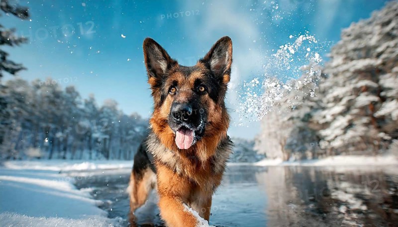 AI generated, animal, animals, mammal, mammals, biotope, habitat, one, individual animal, foraging, wildlife, dog, domestic dogs (Canis lupus familiaris), portrait