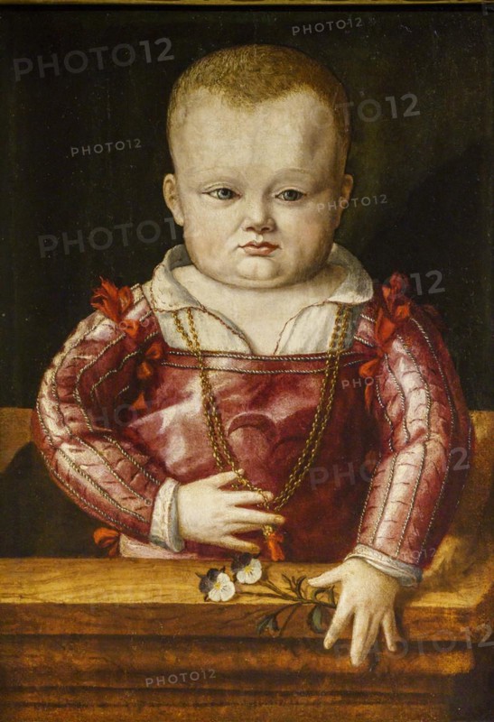 Portrait of boy with red tunic and gold chain, Florentine school, Nins, portraits of children s. XVI-XIX, Sa Bassa Blanca Museum (msbb) Yannick Vu and Ben Jakober, Alcudia, Majorca, Spain, Europe