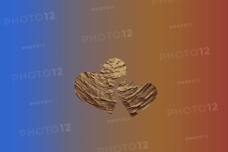 Two connected hearts for Valentine Day love concept