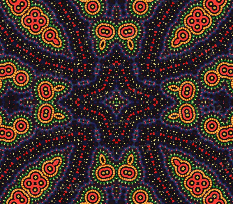 Black background with bright color pattern